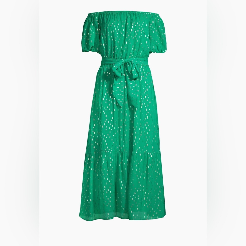 LILLY PULITZER Tamie Off-the-Shoulder Midi Dress LARGE